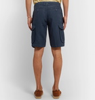 120% - Linen Cargo Shorts - Blue