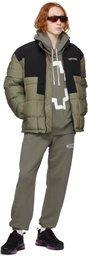 Marcelo Burlon County of Milan Khaki Tempera Cross Hoodie