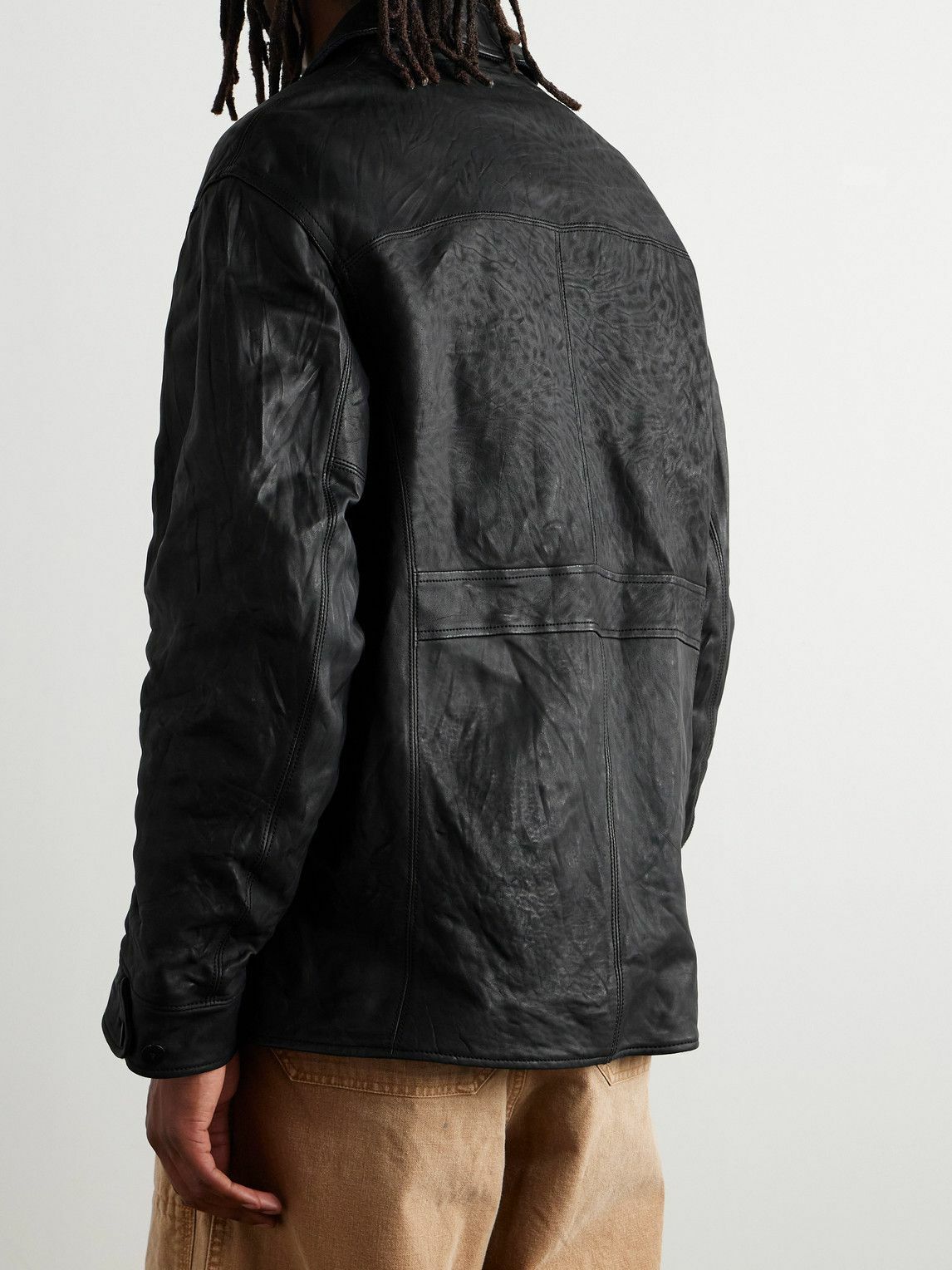 Visvim - Crinkled-Leather Jacket - Black Visvim