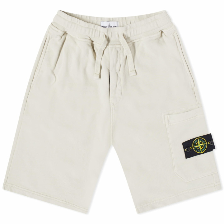 Photo: Stone Island Men's Brushed Cotton Sweat Shorts in Plaster