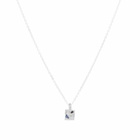The Ouze Men's Raw Sapphire Square Necklace in Silver/Sapphire