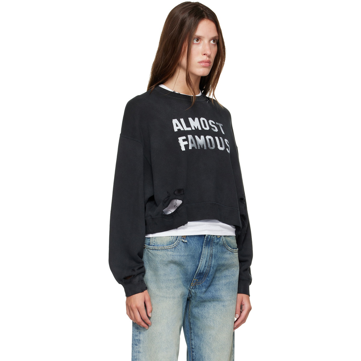 R13 Black 'Almost Famous' Sweatshirt