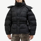 GANNI Women's Tech Seersucker Oversized Puffer Jacket in Black