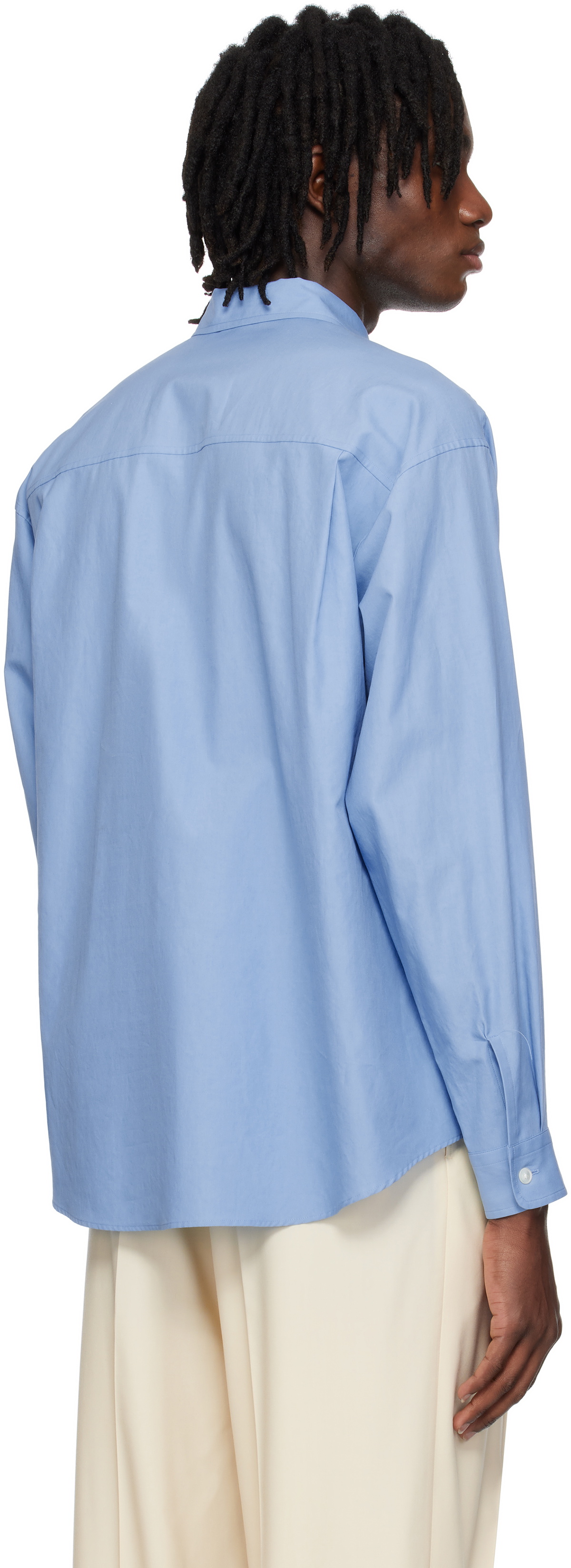 AURALEE Blue Washed Finx Twill Big Shirt Auralee