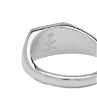 First Arrows Men's Square Stamp Stand Ring in Silver/Gold