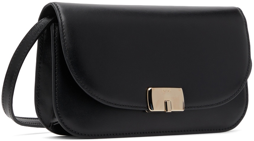 A.P.C. Eva Leather Clutch Bag With Strap in Black