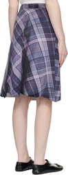 ABRA Purple Trompe L'Oeil Midi Skirt