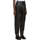 Balmain Black Leather Tapered Pants