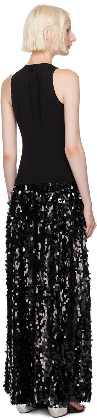 SIMONMILLER Black Memphis Crepe Sequin Maxi Dress