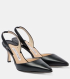 Manolo Blahnik Carolyne 70 leather slingback pumps