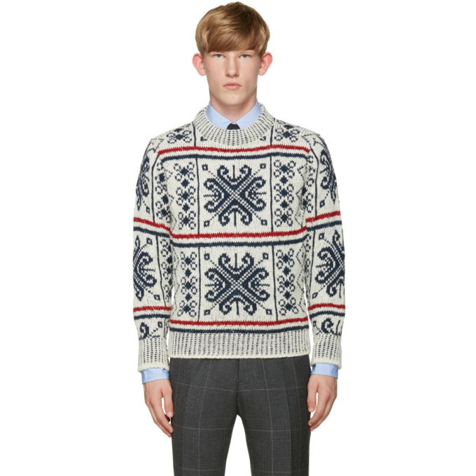 Photo: Thom Browne Tricolor Mohair Sweater
