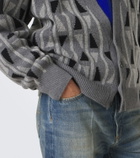 Versace Jacquard wool and cashmere cardigan
