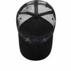 Amiri Men's 3 Star Trucker Hat in Black Blue