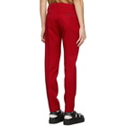 AMI Alexandre Mattiussi Red Wool Cigarette Fit Trousers