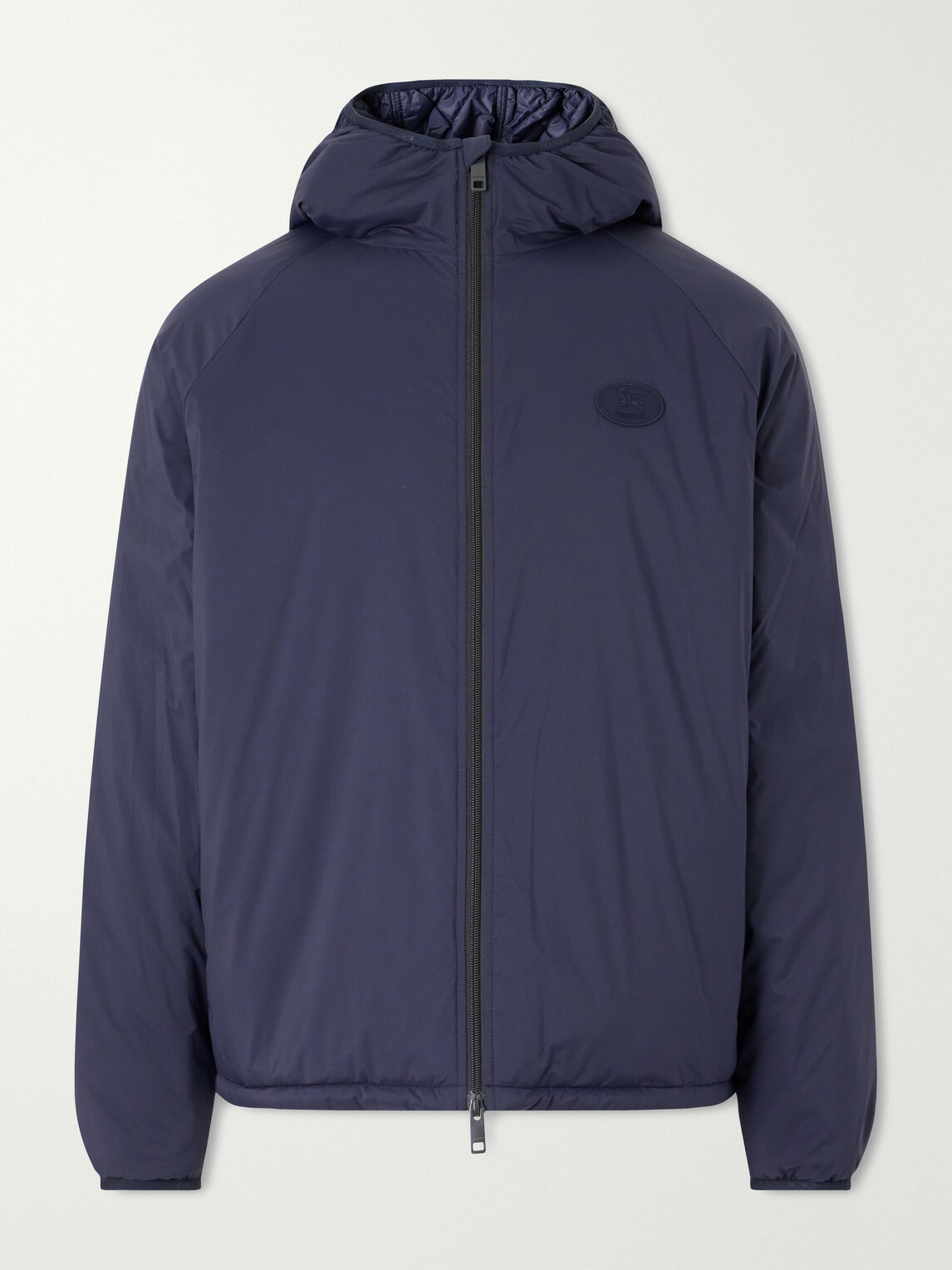 Burberry - Logo-Appliquéd Shell Hooded Jacket - Blue