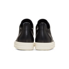 Rick Owens Black and Off-White Leather Low Sneakers