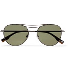 Ermenegildo Zegna - Aviator-Style Gunmetal-Tone Sunglasses - Men - Gunmetal