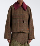 Ganni Checked wool-blend twill jacket