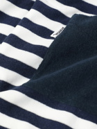 DOPPIAA - Striped Terry Polo Shirt - Blue