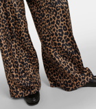 Max Mara Leopard-print silk wide-leg pants