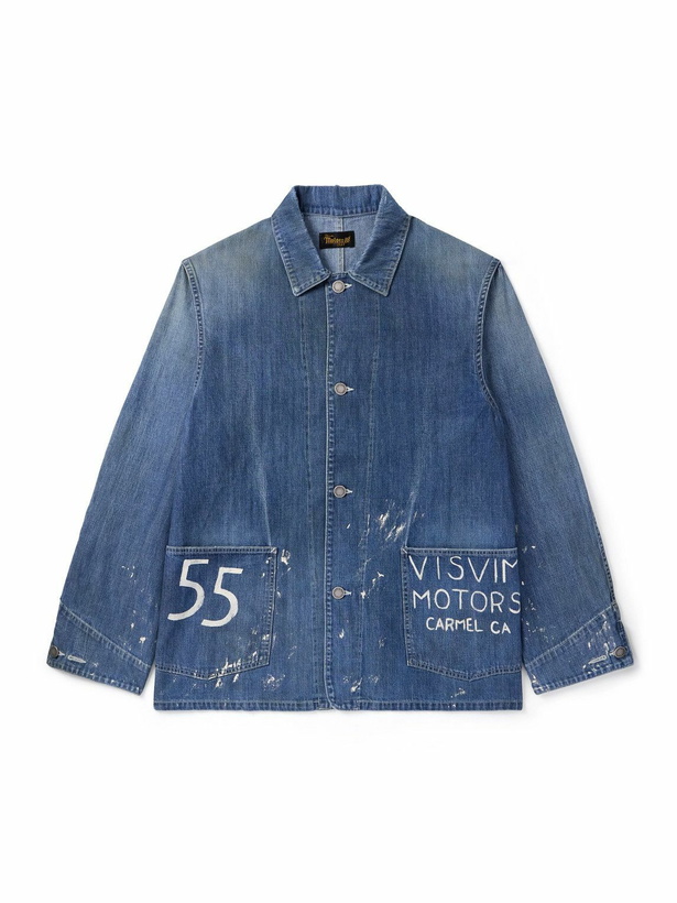Photo: Visvim - Paint-Splattered Denim Jacket - Blue
