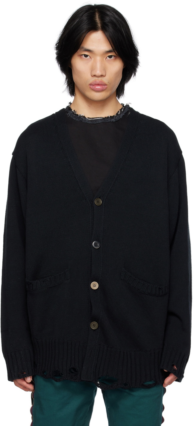 Undercoverism Black Distressed Cardigan Undercoverism