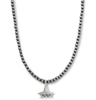 Undercover - UFO Beaded Brass, Silver and Silk Necklace - Silver