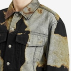 Alexander McQueen Men's Acid Treatment Denim Jacket in Black/Ivory
