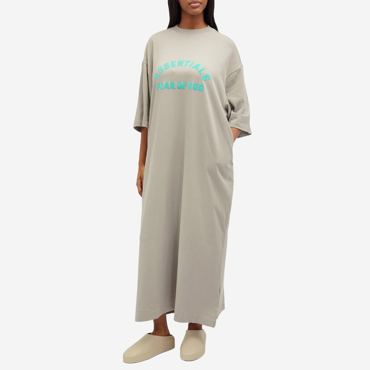 Fear of God ESSENTIALS Women's 3/4 Sleeve Dress in Seal