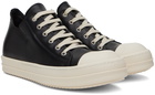 Rick Owens Black Leather Low Sneakers