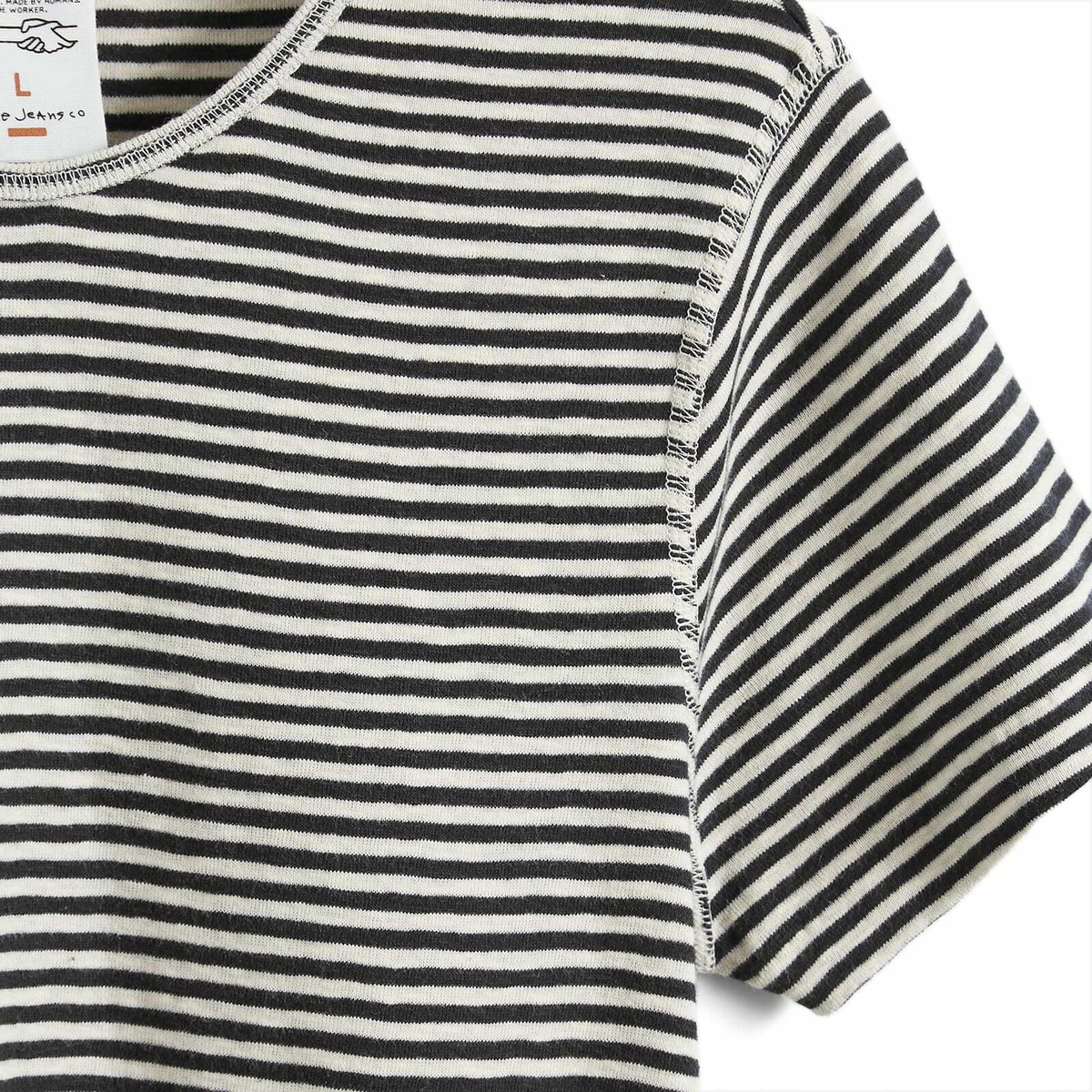 Nudie Jeans Co Women's Nudie Eve Stripe Slub T-Shirt in Ecru/Black