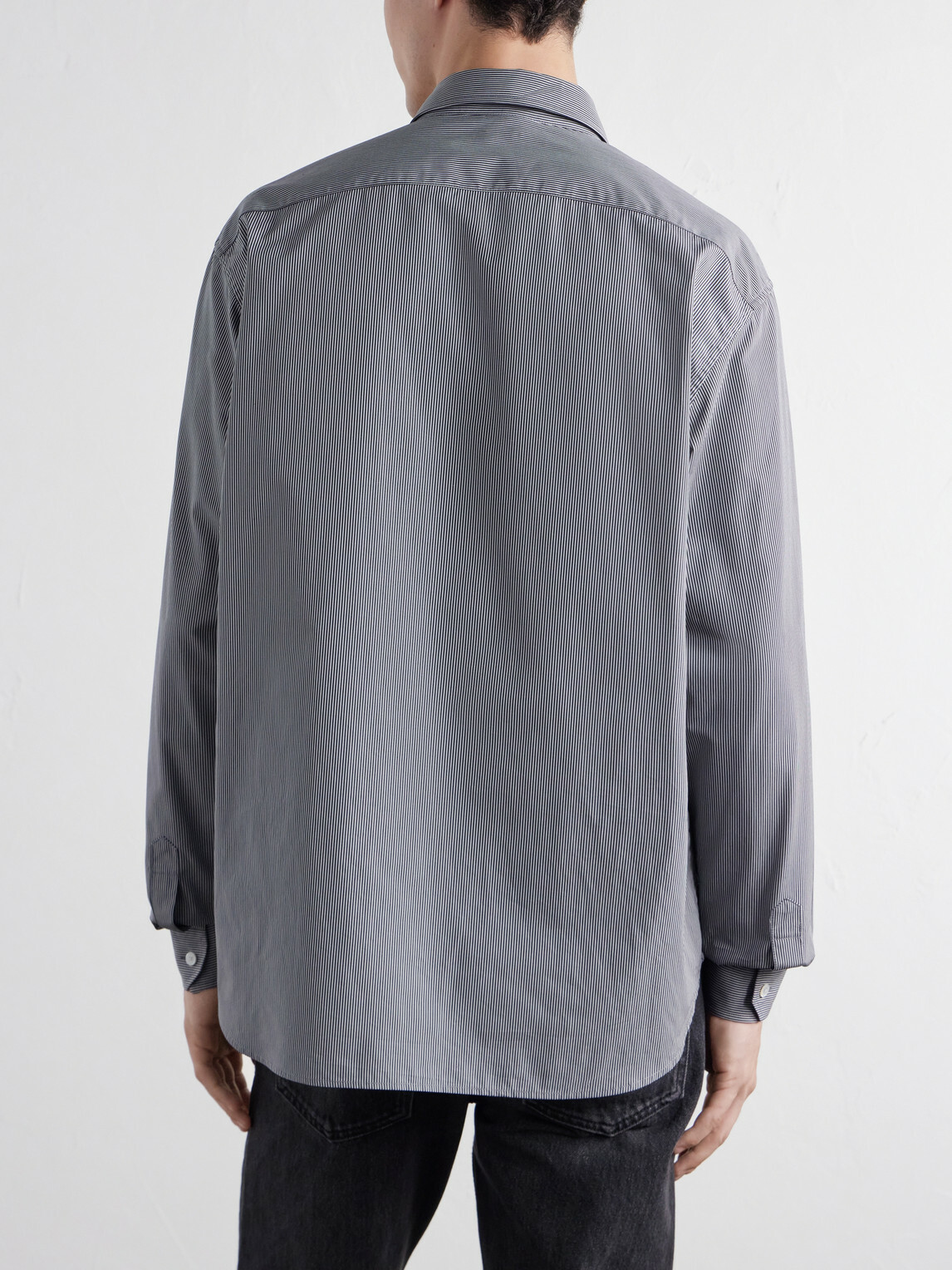 TOTEME - Striped Cotton-Poplin Shirt - Gray