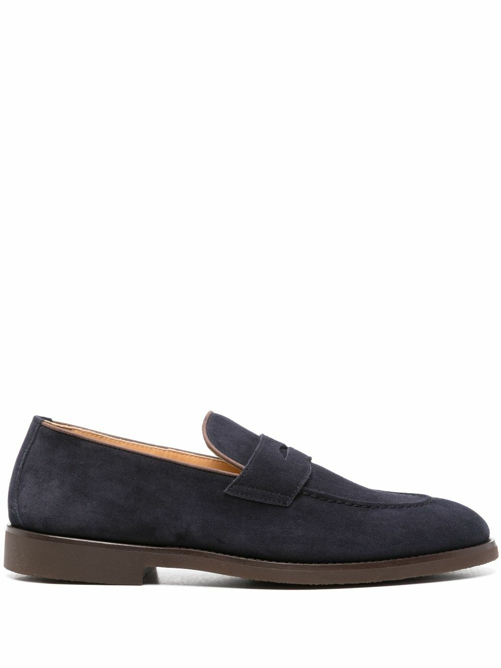 Brunello Cucinelli Blue Suede Penny Loafers Brunello Cucinelli display picture 3