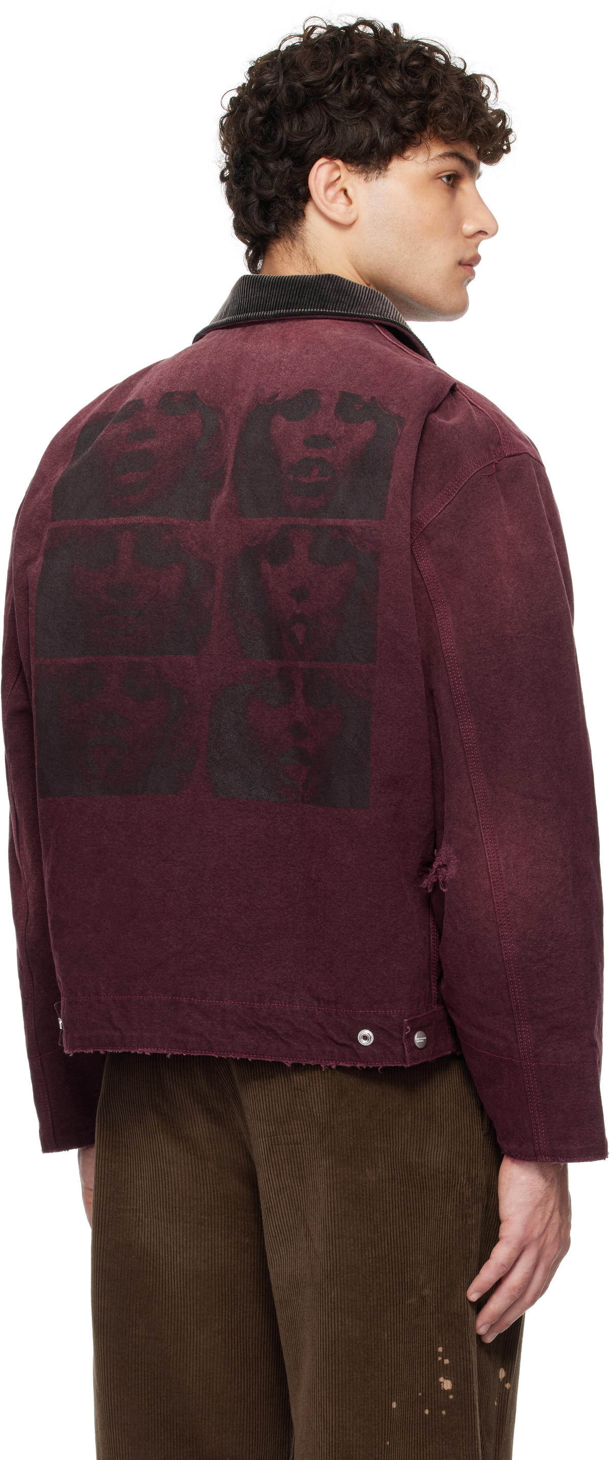 Enfants Riches Déprimés Burgundy Blanket Lined Work Jacket Enfants