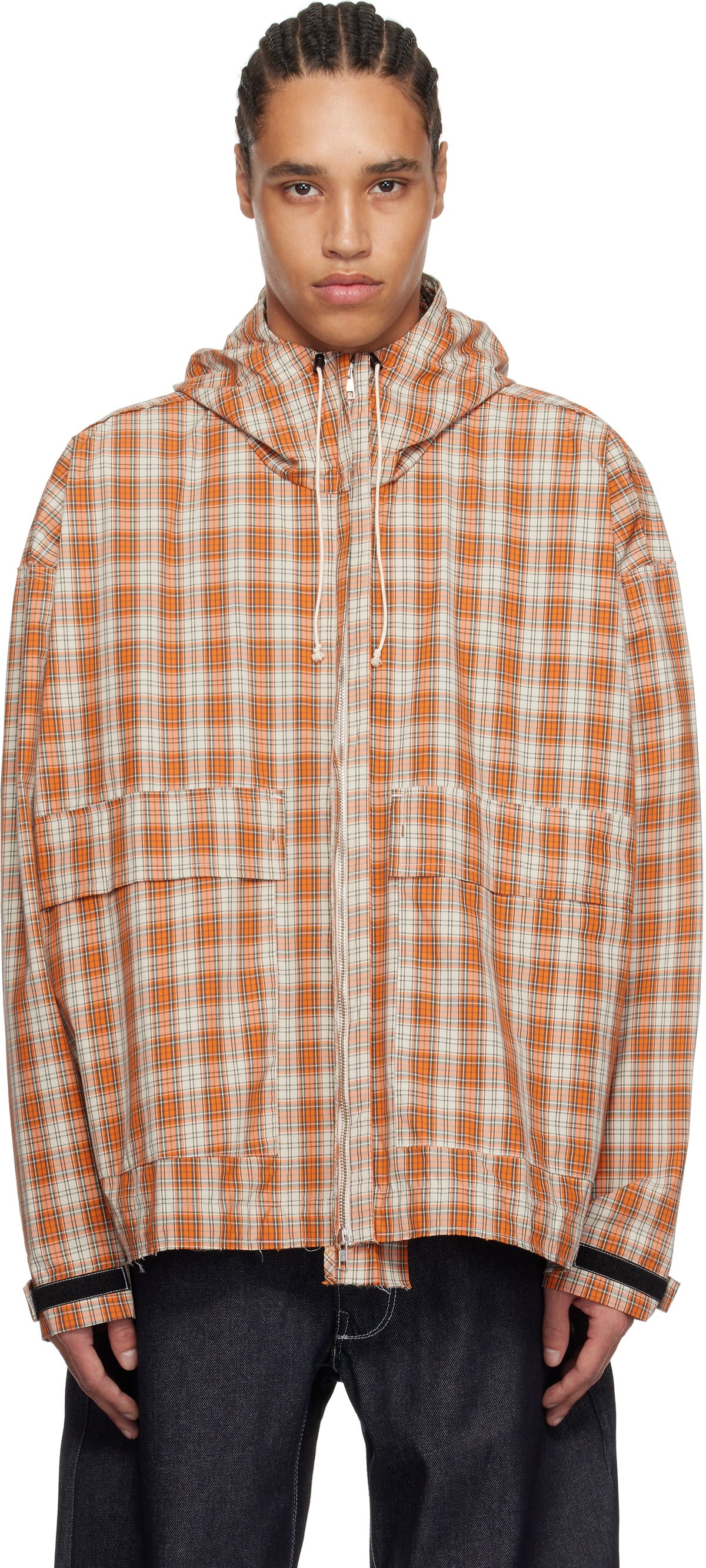 Camiel Fortgens Orange & White Cropped Outdoor Jacket