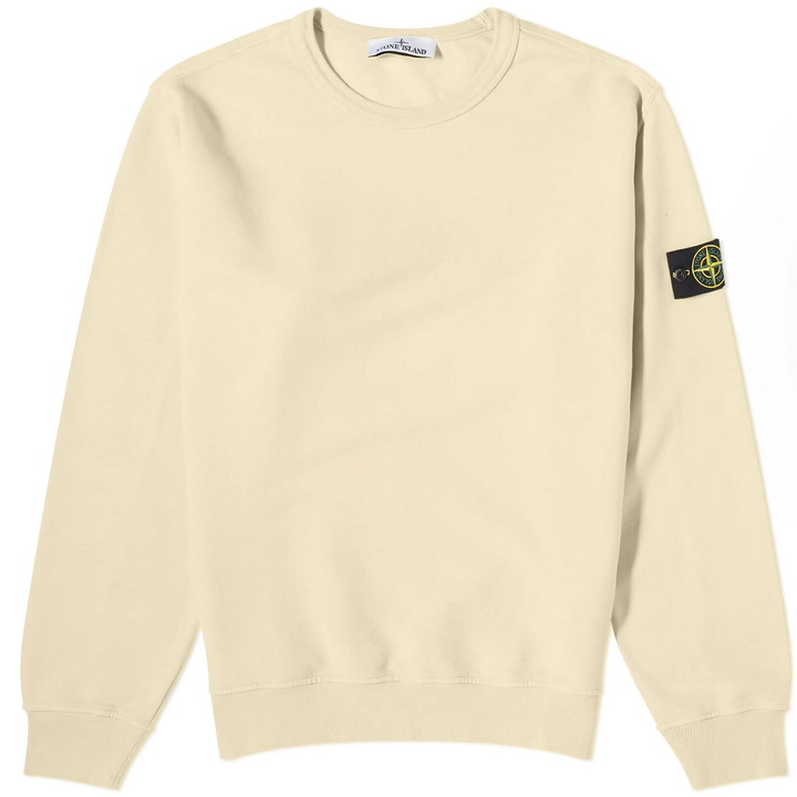 Photo: Stone Island Men's Garment Dyed Crew Sweat in Natural Beige