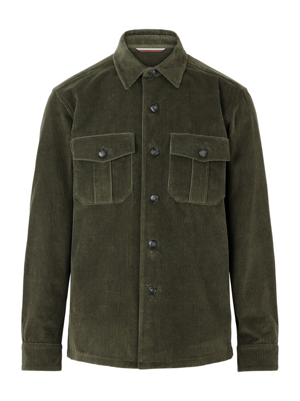 Photo: Canali - Cotton-Corduroy Overshirt - Green