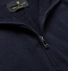 Belstaff - Bay Cotton and Silk-Blend Half-Zip Sweater - Blue