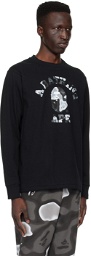 BAPE Black Liquid Camo College Long Sleeve T-Shirt