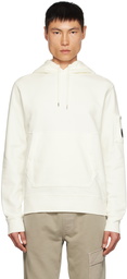 C.P. Company White Brushed Hoodie