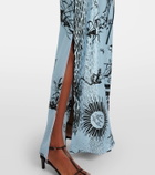 SIR Dreamwood scarf-detail silk maxi dress