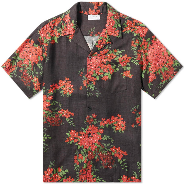 Photo: John Elliott Bowling Shirt Black Bougainvellea