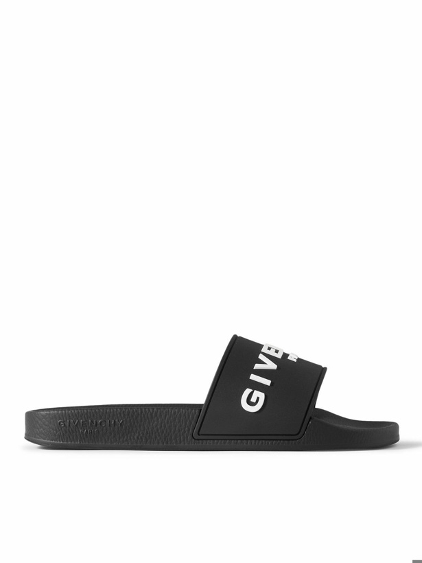 Photo: Givenchy - Logo-Embossed Rubber Slides - Black