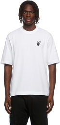 Off-White White Cut Here Embroidered T-Shirt