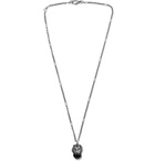 Gucci - Burnished Silver-Tone Swarovski Crystal Necklace - Men - Silver