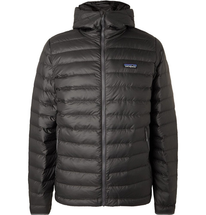 Photo: Patagonia - Quilted DWR-Coated Ripstop Hooded Down Jacket - Anthracite