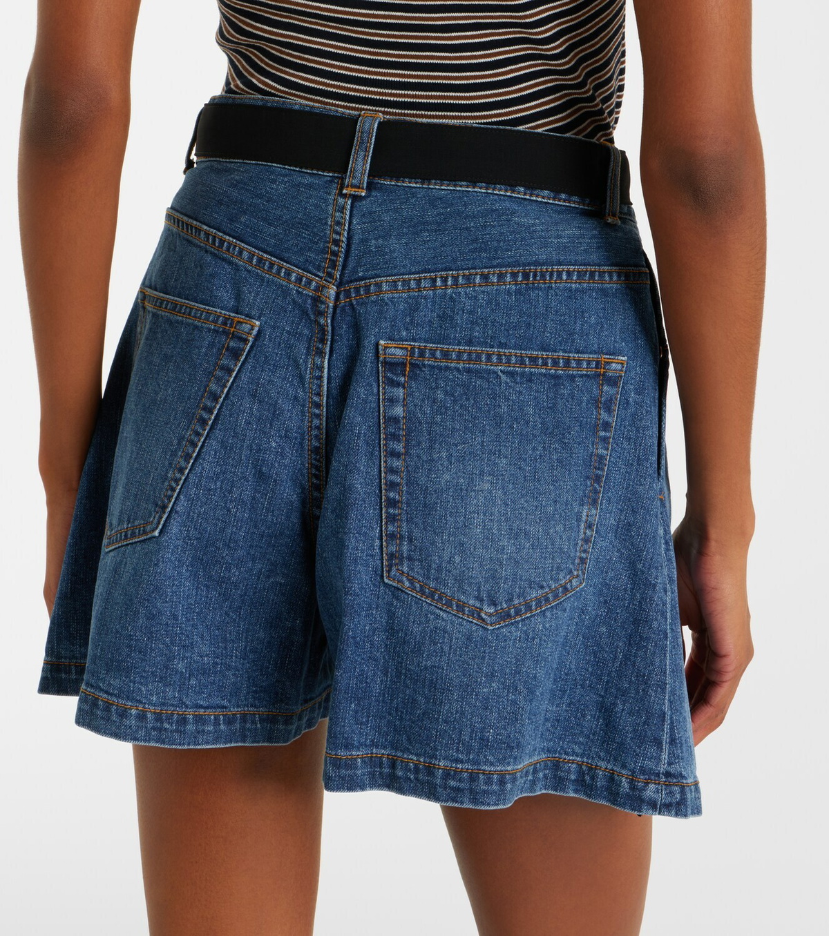 Sacai Paneled denim shorts