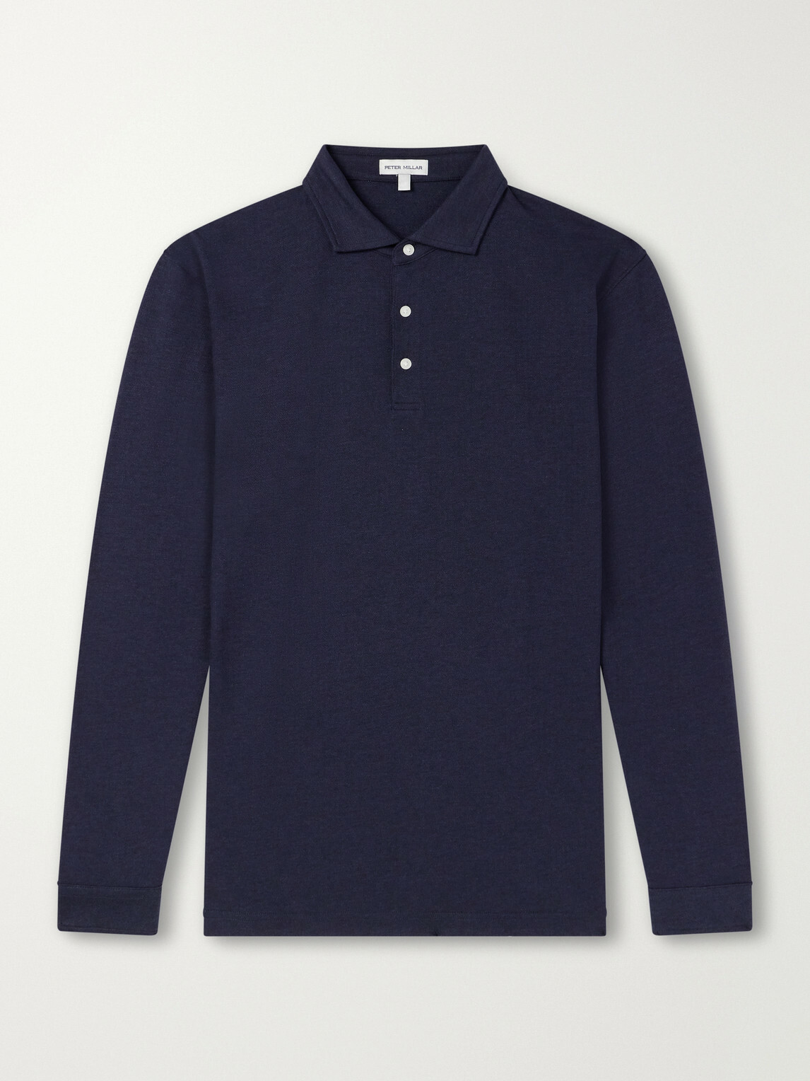Peter Millar - Herringbone Cotton-Blend Polo Shirt - Blue
