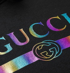 Gucci - Logo-Print Loopback Cotton-Jersey Hoodie - Men - Black