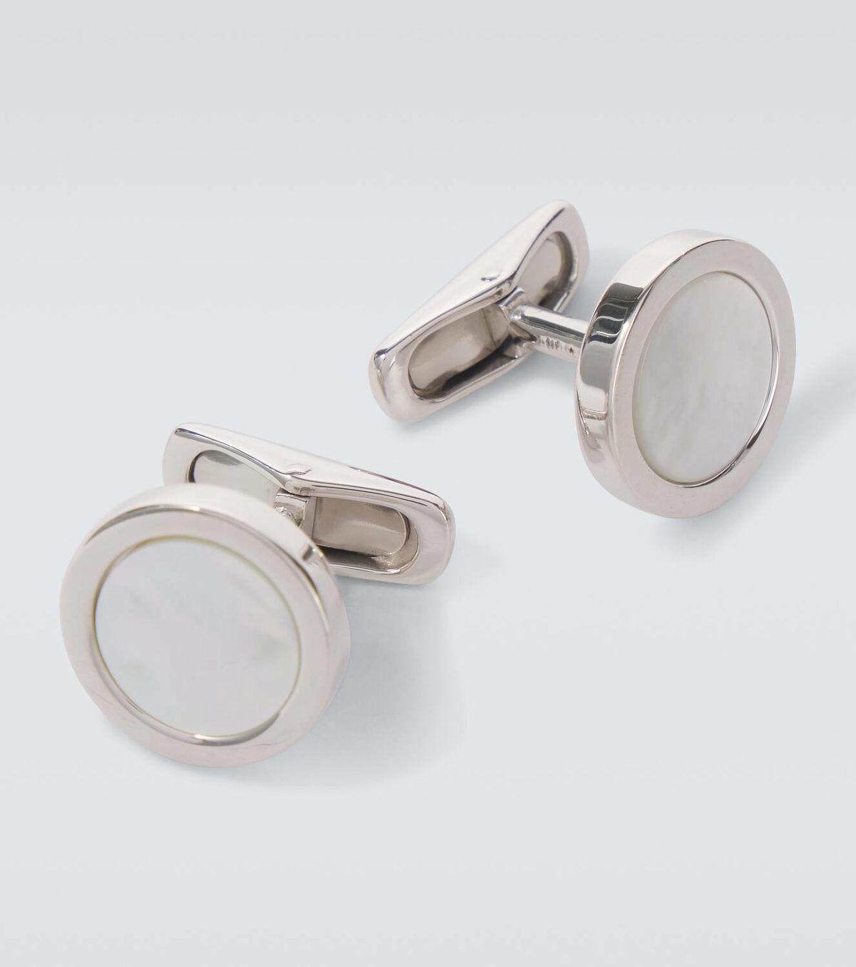Giorgio Armani Silver cufflinks with mother-of-pearl Giorgio